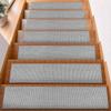 Creative Imitation Linen Stair Treads Non-Slip Washable Floor Mat Water Absorption Noiseproof Stair Carpet Household Use