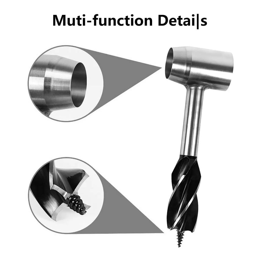 Portable Outdoors Drill Wood Punch Tool Carbon Steel Manual Hand Auger Drill Survival Drill Bit Self-Tapping Survival For Campin