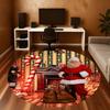 1pc Santa Claus Christmas Round Chair mat office Area Rug - Non-Slip, Floor Mat for Office, Bedroom, and Indoor Decor p127267