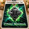 FlaneldeckeBorussia Mönchengladbach Benutzerdefinierter Name Text Personalisierte Weiche Warme Überwurfdecke Heimdekoration Geschenk