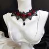 Sexy Lace Bowkot Choker Necklace for Women Gothic Collar Vintage Elegant Black Wirered Short Chain Necklace Jewelry