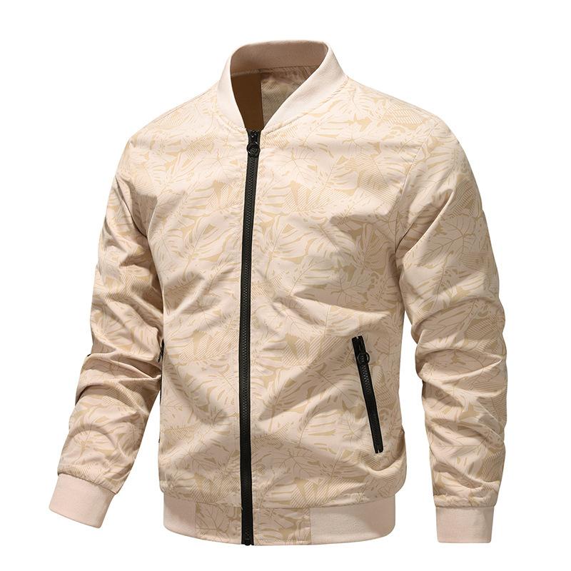 Baseball Collar Jacket Men's Simple Casual Youth Jacket Zipper Pocket Boy Cool Camouflage
