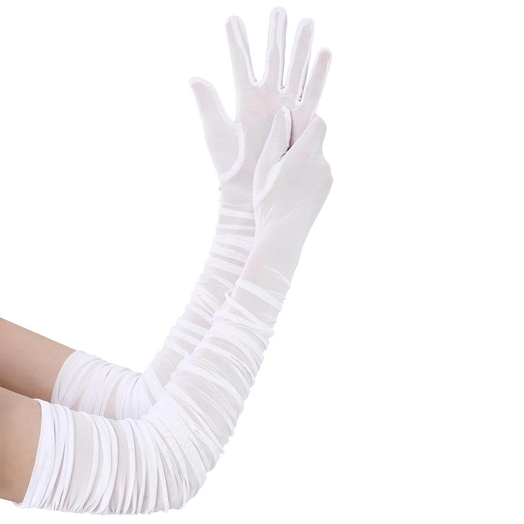 Zarte spitzenartige Netzhandschuhe 70-100cm Länge Abendgarderoben-Accessoire Netzhandschuhe für Gesellschaftstanz Braut