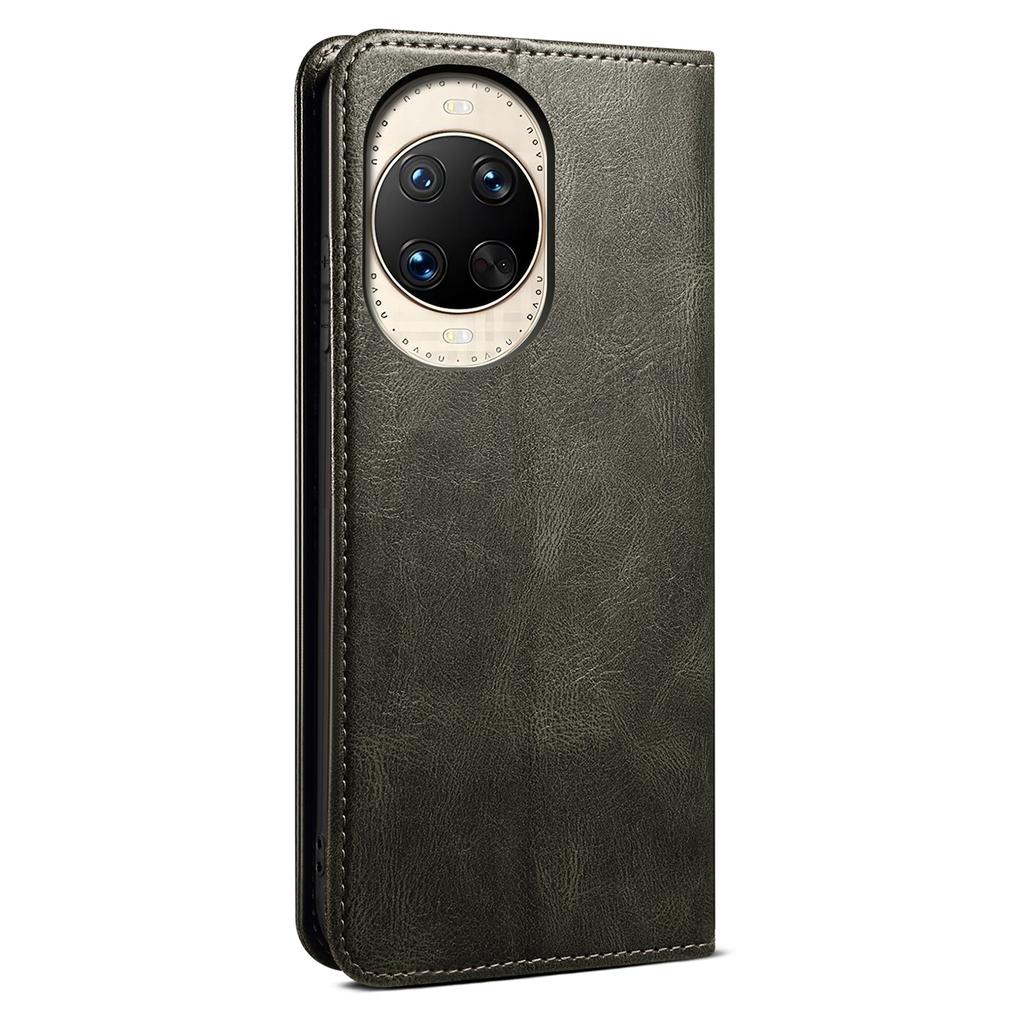 Für Huawei nova 14 Ultra 5G Hülle Crazy Horse Textur Wachsleder Brieftasche Ständer Handyhülle