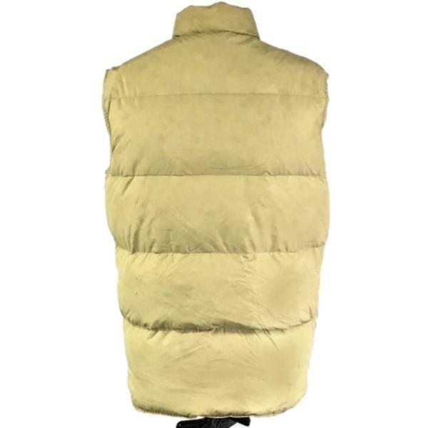 Woolrich 80s90s Vesta Vintage Puf Bej Bărbați S Guler Înalt Butoni cu Logo(FOLOSIT)