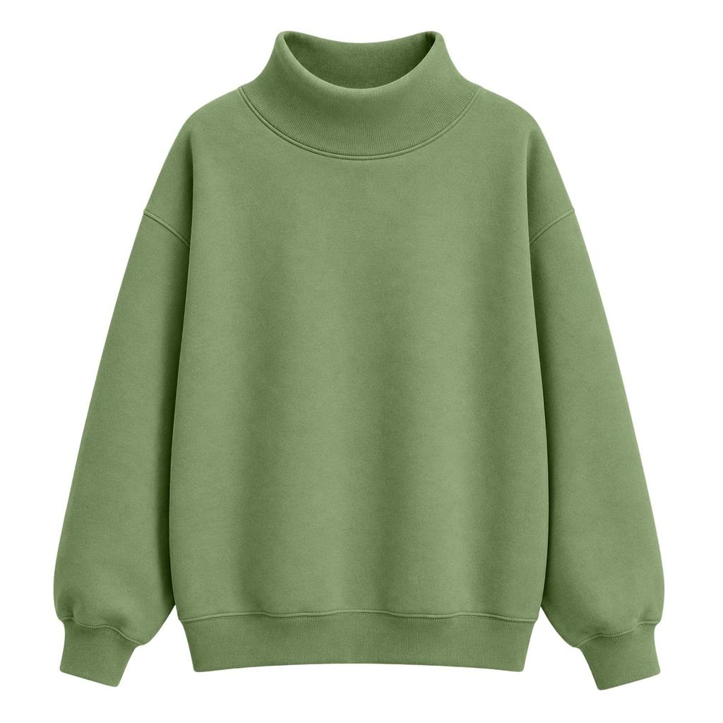 Women's Fashion Color Neck Long Sleeve Pullover Sweatshirt for Casual Everyday Wear