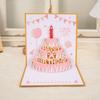 3D Stereo Birthday Card Color Birthday Cake Advanced Paper Carving Folding Blessing Card Birthday Gift Card