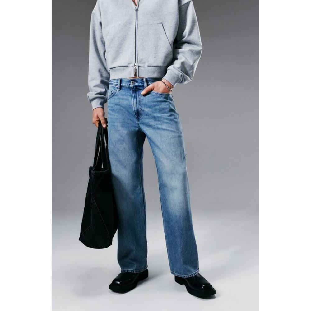 H M Loose HigH Jeans deniM Blue