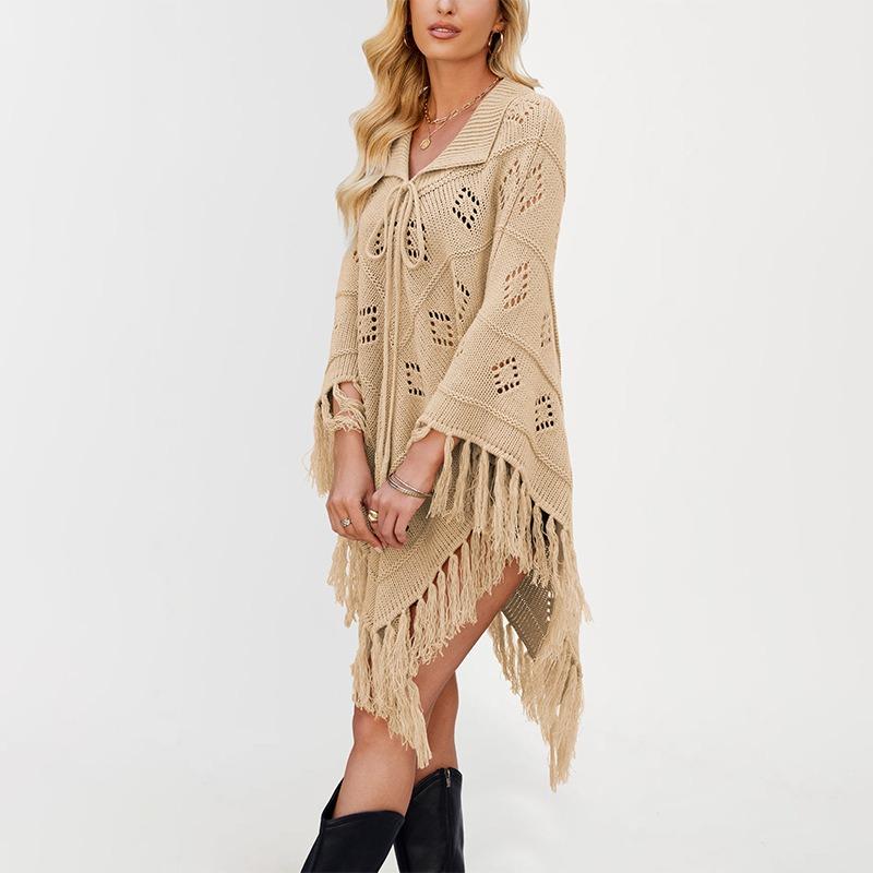 New Autumn and Winter Women's Clothing Fashion Shawl Fringed Knitting