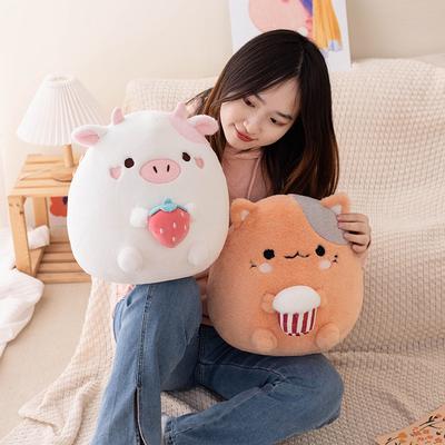 Cute Fat Cow Plush Doll Soft Cute Orange Cat Dumpling Throw Pillow Girl Sleeping Doll Children'S Gift