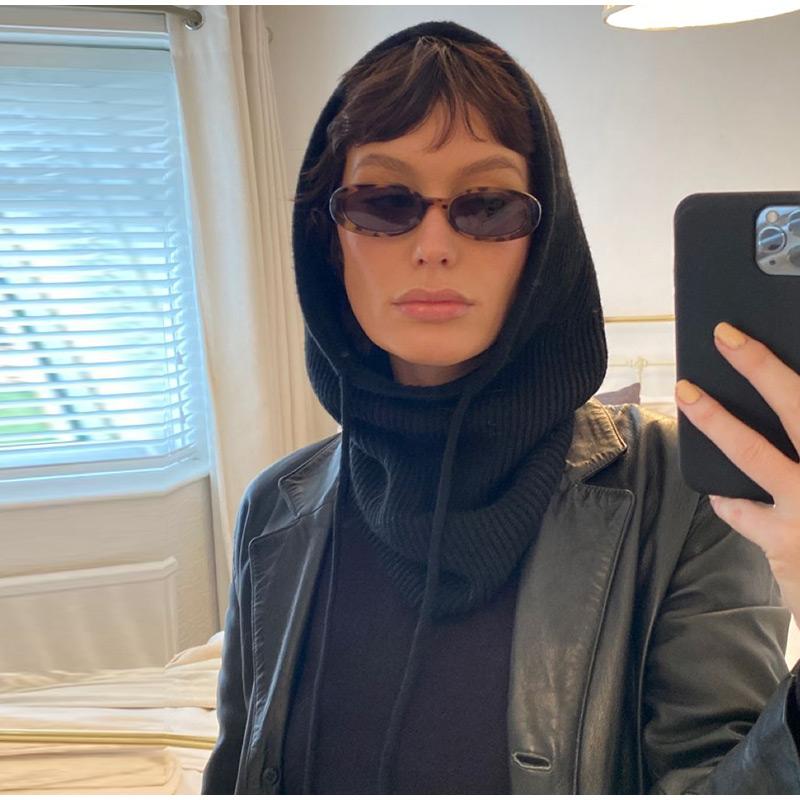 Ear Protection Hat One-piece Ladies Solid Color Knitted Warm Hat Multi-color Optional Hooded Scarf Autumn and Winter New Hat