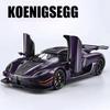 1/24 Koenigsegg ONE 1 Legeringsminiatyrbil Gjuten Metall Skala Bilmodell Ljud och Ljus Samling Leksaksfordon för Barn Gåva