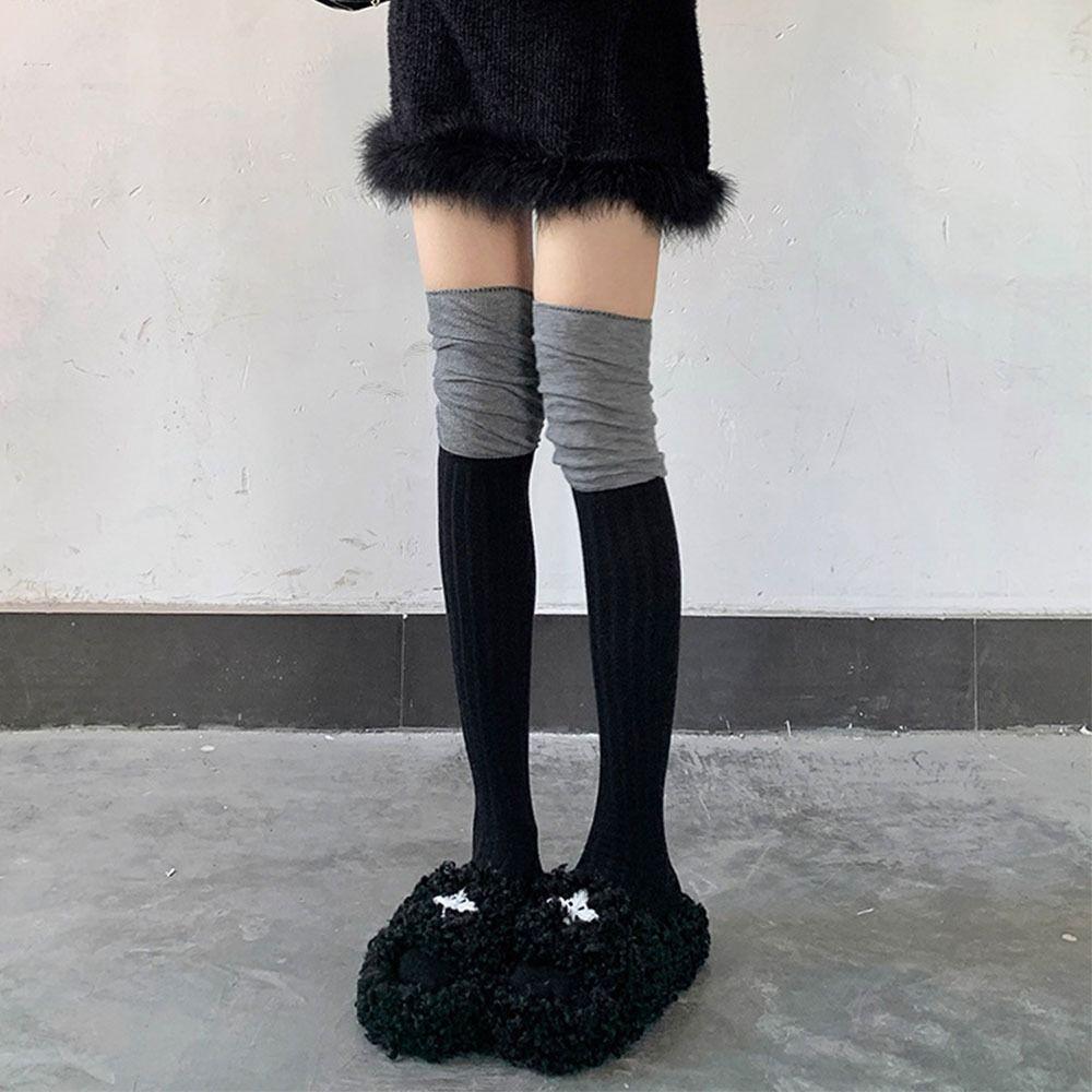 

Thermal Warm Thigh High Stockings Over The Knee Women Hosiery Casual Women Long Socks сірий