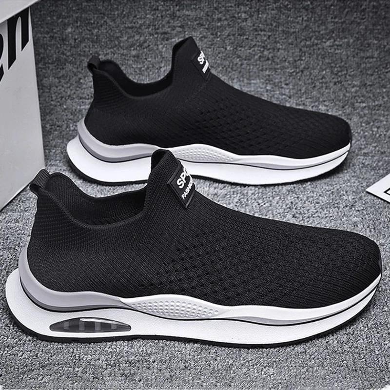 Fashion Men's New Fashionable Sports Shoes 2024 Autumn Mesh Breathable Cloth Shoes Lightweight Soft Soled Casual Shoes Running Shoes