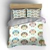 Cute Owl Pattern in Pastel Tones Bedding Duvet Cover Set  (1*Duvet Cover 2*Pillowcases, without duvet insert)
