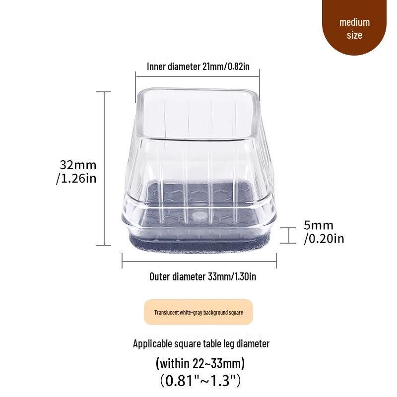 Silicone Chair Leg Covers with Felt Pads - Furniture Protection and Noise Reduction