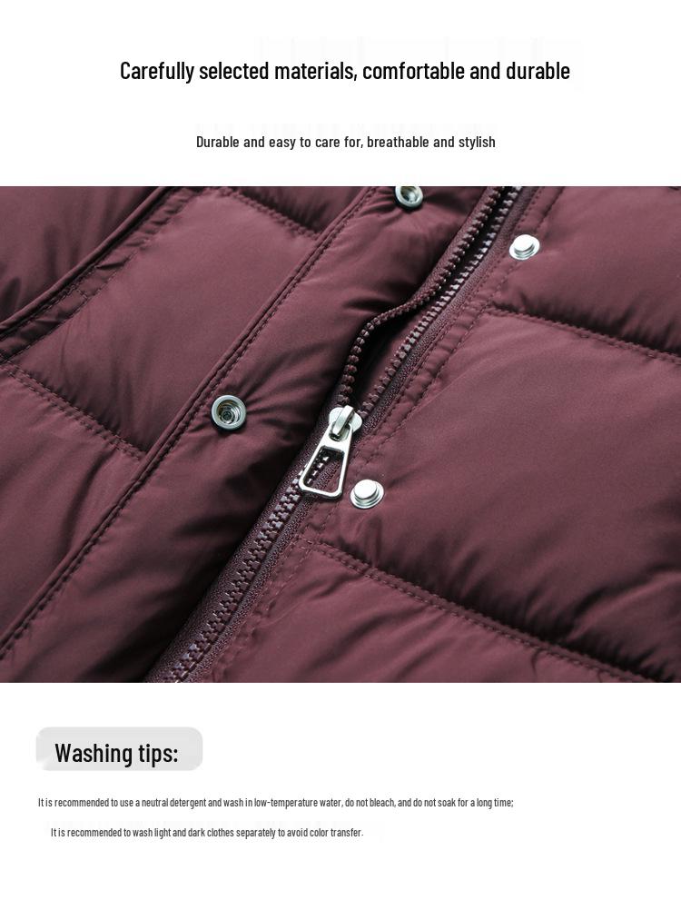 Warm Cotton Padded Jacket with Stylish Lapel for Middle-Aged and Elderly Women