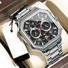 POEDAGAR Luxury Original Men Clock Waterproof Luminous Chronograph Date Man Watch Stainless Steel Quartz Men's Watches
