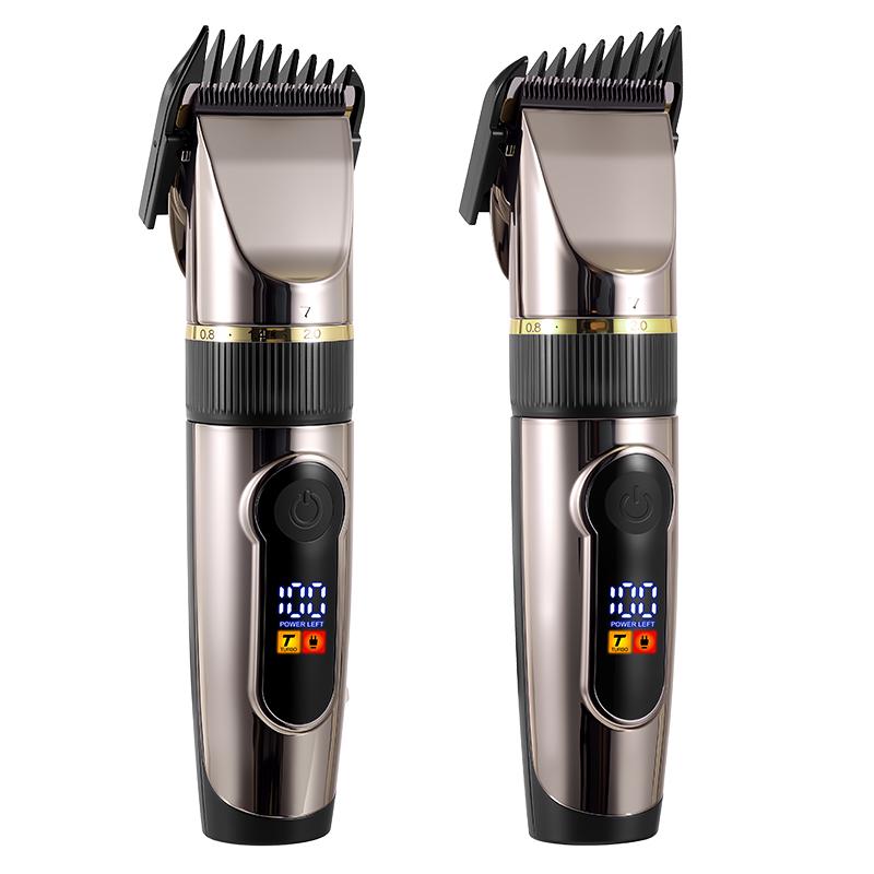 Electric Hair Clipper IPX6 Waterproof Ceramic Blade LCD Display Home Professional Haircut Trimmer Grooming Kit