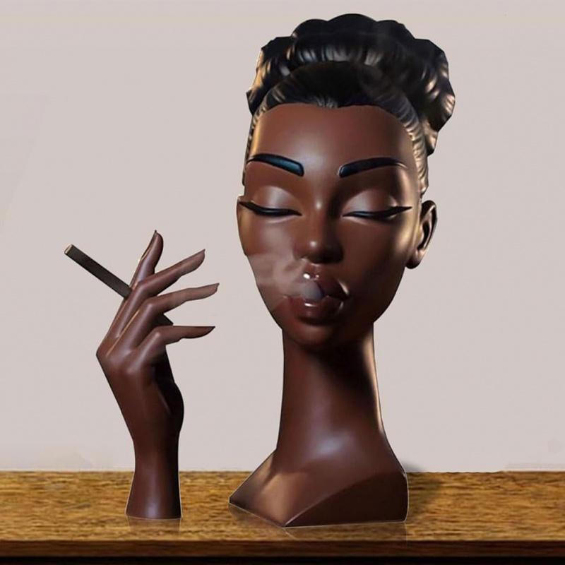 Headscents Head Incense Burner - Black Woman Resin Censer, Incense Stick Holder for Living Room  Headscents