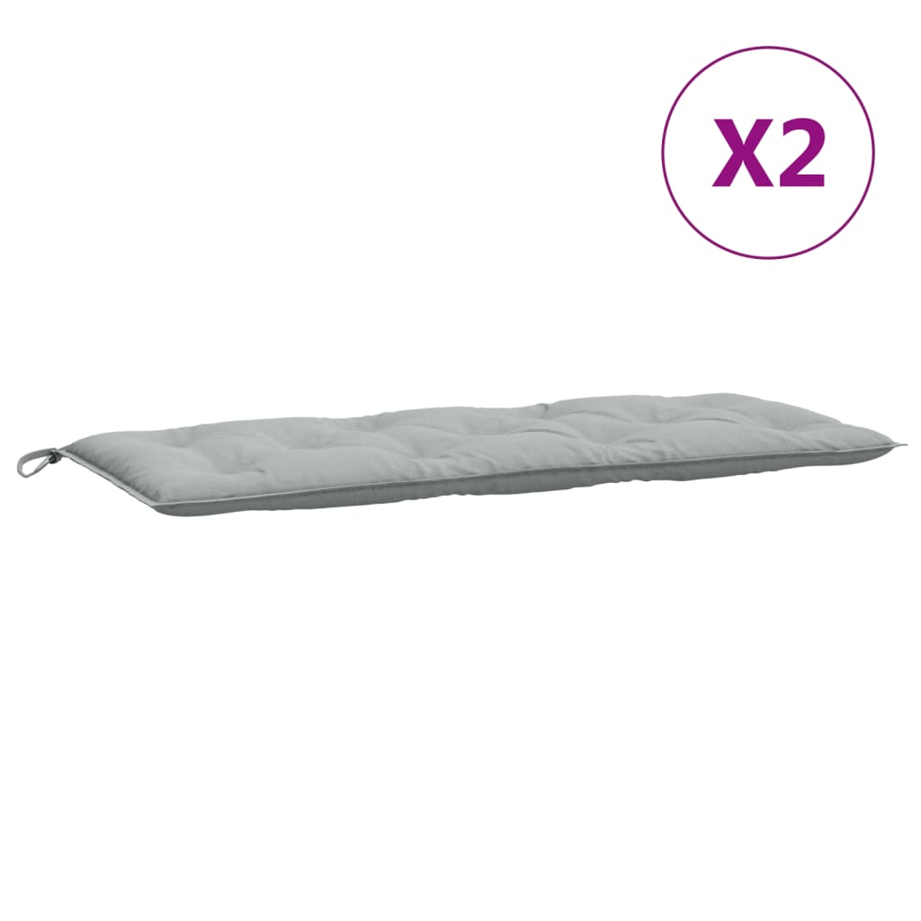 Garden Bench Cushions 2 Pcs Light Grey Melange 120x50x7 Cm Fabric