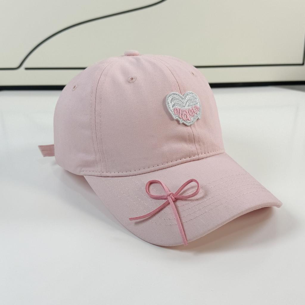 Embroidered Love Girl Baseball Cap Casual and Versatile Cute Face Showing Small Soft Top Baseball Cap Curved Brim