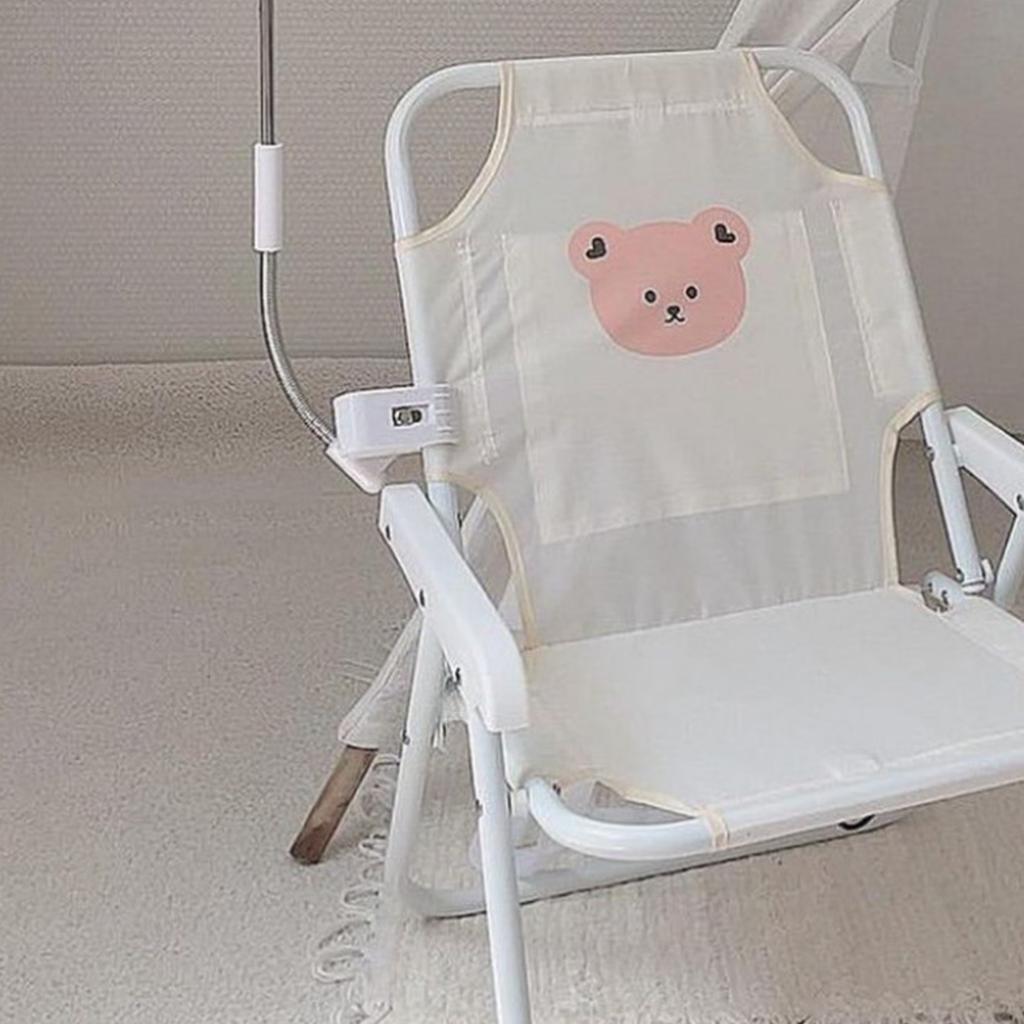 Children Camping Chairs Cartoon Animal Cute Style Metal Support Durable PP Foldable Portable Beach Folding Chair Bear with Umbrella