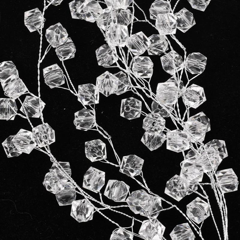 Transparent Acrylic Crystal Branches Beaded DIY Water Drop Diamonds Artificial Flower Bouquet Ornaments Home Wedding Party Decor