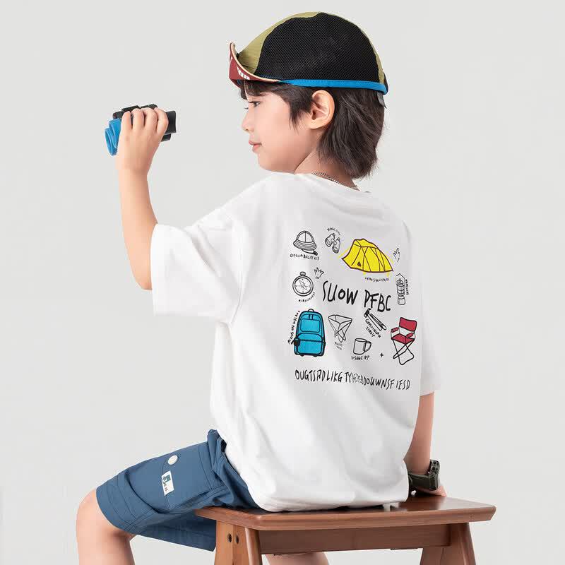 Boys' Outdoor Camping Style Cool Short Sleeve T-shirt