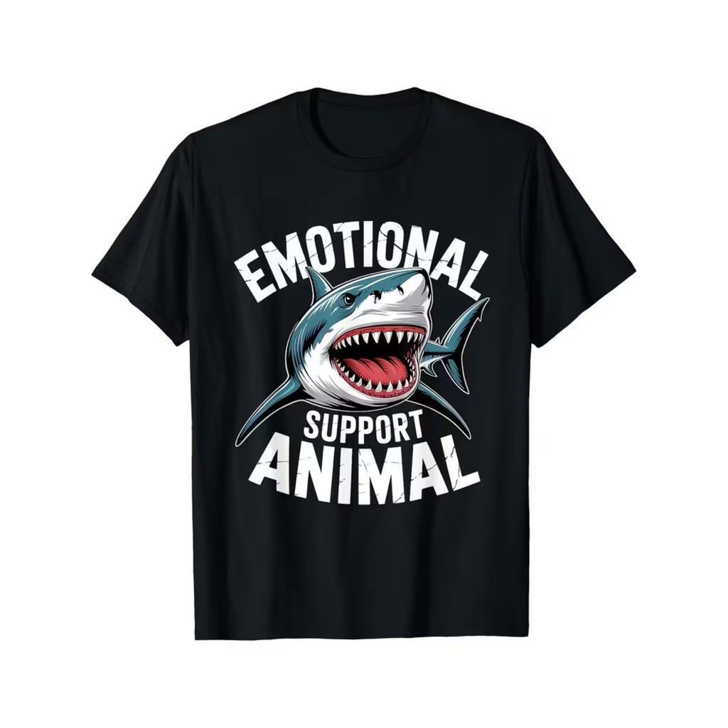 Shark Emotional Support Animal TShirt Funny Shark Retro Graphic Tee Suitable for Halloween