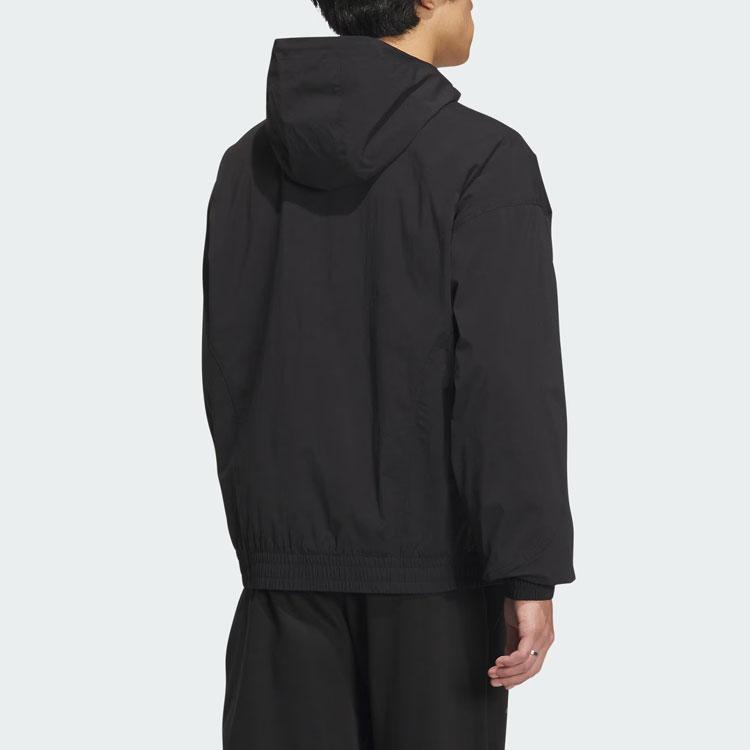 Adidas سترة رياضية بغطاء رأس للرجال، لون أسود IP4980