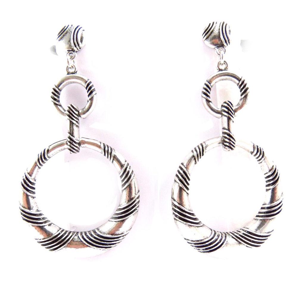 Les Trésors De Lily [J6804] - Designerøredobber 'Cunégonde' sølvfarget