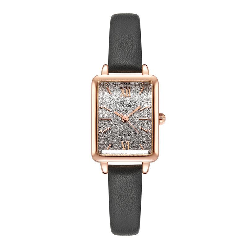 Women'S Fashion Niche Light Luxury Creative Gradual Change Small Square Plate Student Belt Quartz Watch