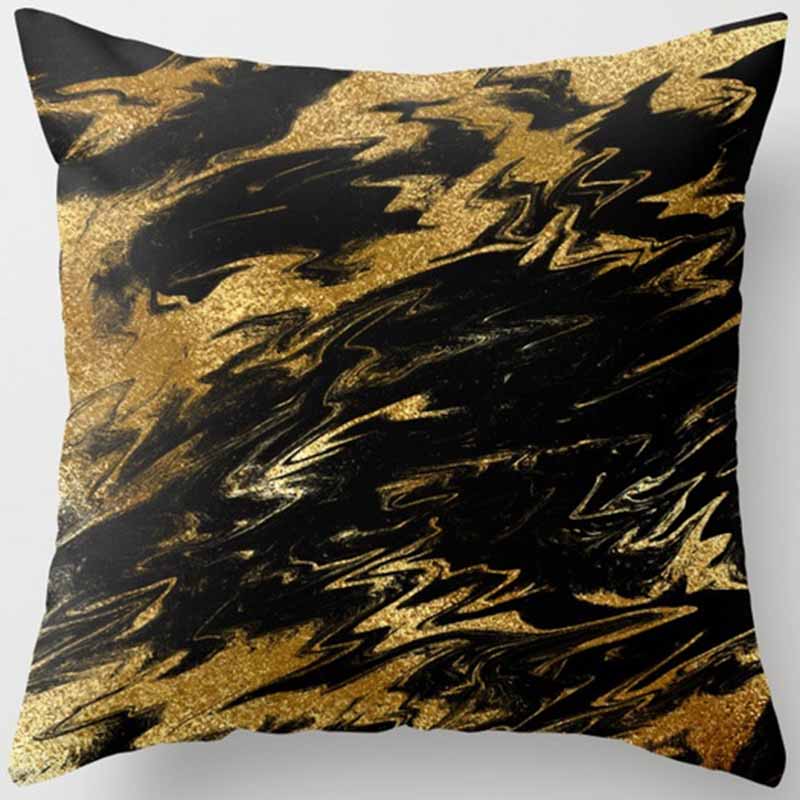 Black and Yellow Square Pillowcase, Home Decoration, Car Sofa Cushion Cover 45cm*45cm