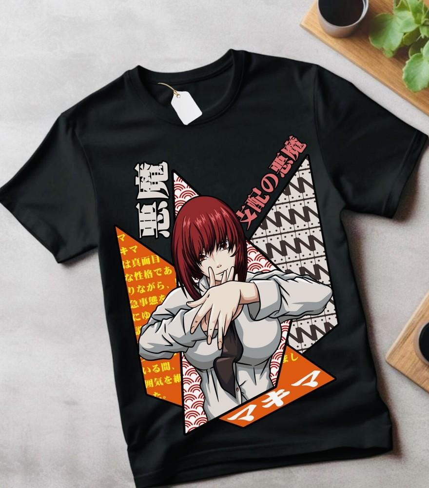 

Футболка Nayuta Chainsaw Man Дэнджи Макима Дэнджи Аниме Манга Черная Футболка Все Размеры S