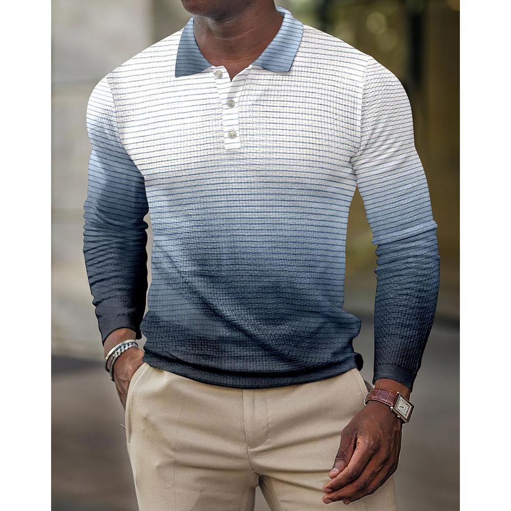 New Men's Sweatshirt Geometric 3D Printed Casual Lapel Polo Shirt