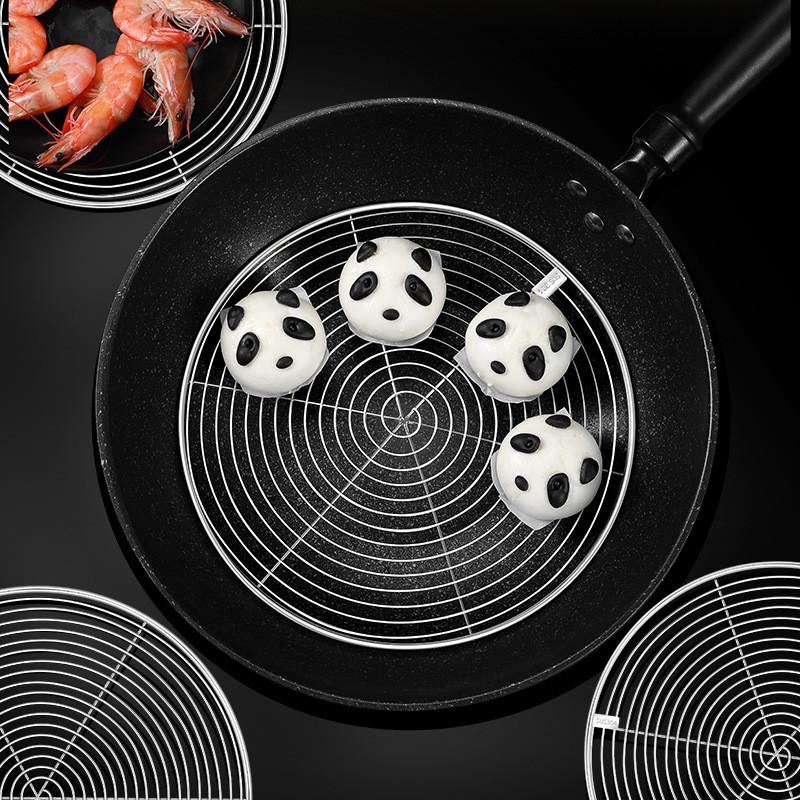 Thicken Round Stainless Steel Steaming Rack Steamer Grid for Dumplings Food Water-Insulated Shelf Kitchen Cooking Accessories