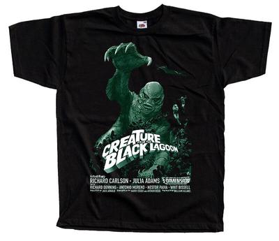 T-shirt unisexe noir avec affiche du film La Créature du lac noir V19