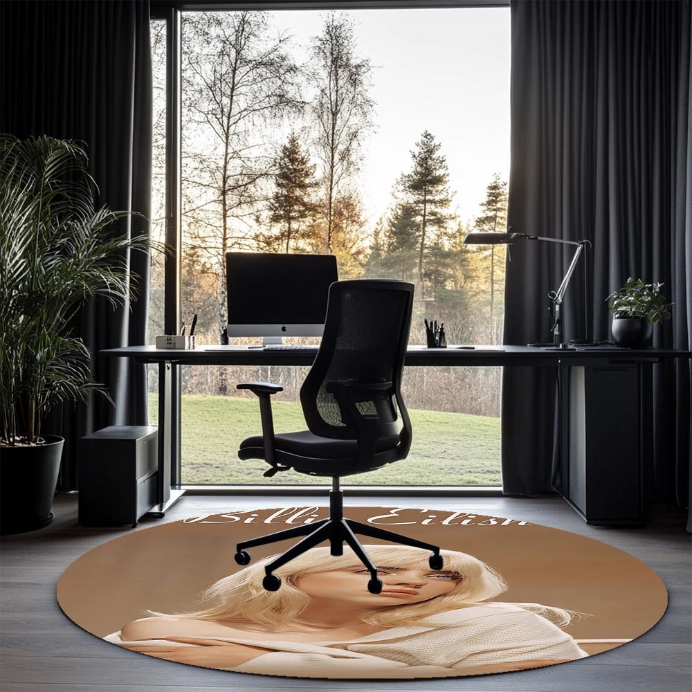 Billie Eilish Printed Round Rug Carpet Chair Rug Area Rug Entryway Doormats,for Office Chair Living Room Bedroom Kitchen Room.