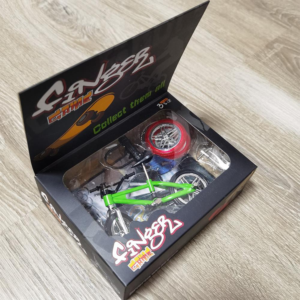 Mini Alloy Finger Bicycle Toy Set with Spare Tire, Wheels, Tools, and Lock - New Cross-Border Toy.