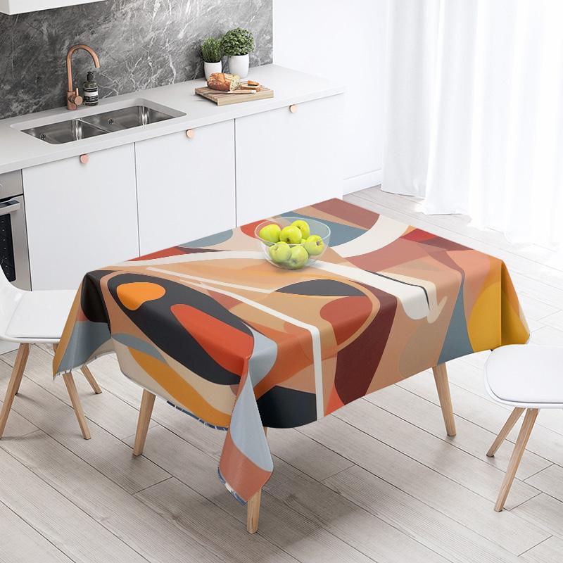 Abstract Geometric Tablecloth 1pc Resistant Party Decoration Restaurant Cafe Dining Table Tablecloths 140X200cm