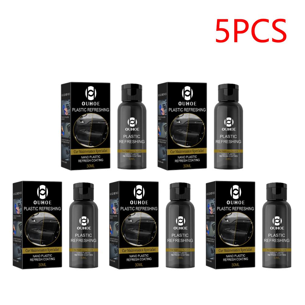 5pcs OUHOE Cars Plastic Refreshing Coating Kit 30/50ML Waterproof Automotive Plastic Parts Refurbish Plastic Restorer Agent