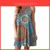 Elegante Mini Abito da Donna alla Moda con Splicing a Colori Stampati, con Scollo all'Americana e Orlo, Realizzato con Materiali di Pregiata Qualità