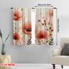 Flat Printing Party Window Curtains Coral Flowers Watercolor Floral Polyester Without Electricity Festive Wall Curtain Set Of 2 Made Washable