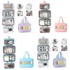 Polyester Travel Toiletry Bag With Dry Wet Separation And Hanging Design For Home And Travel Use