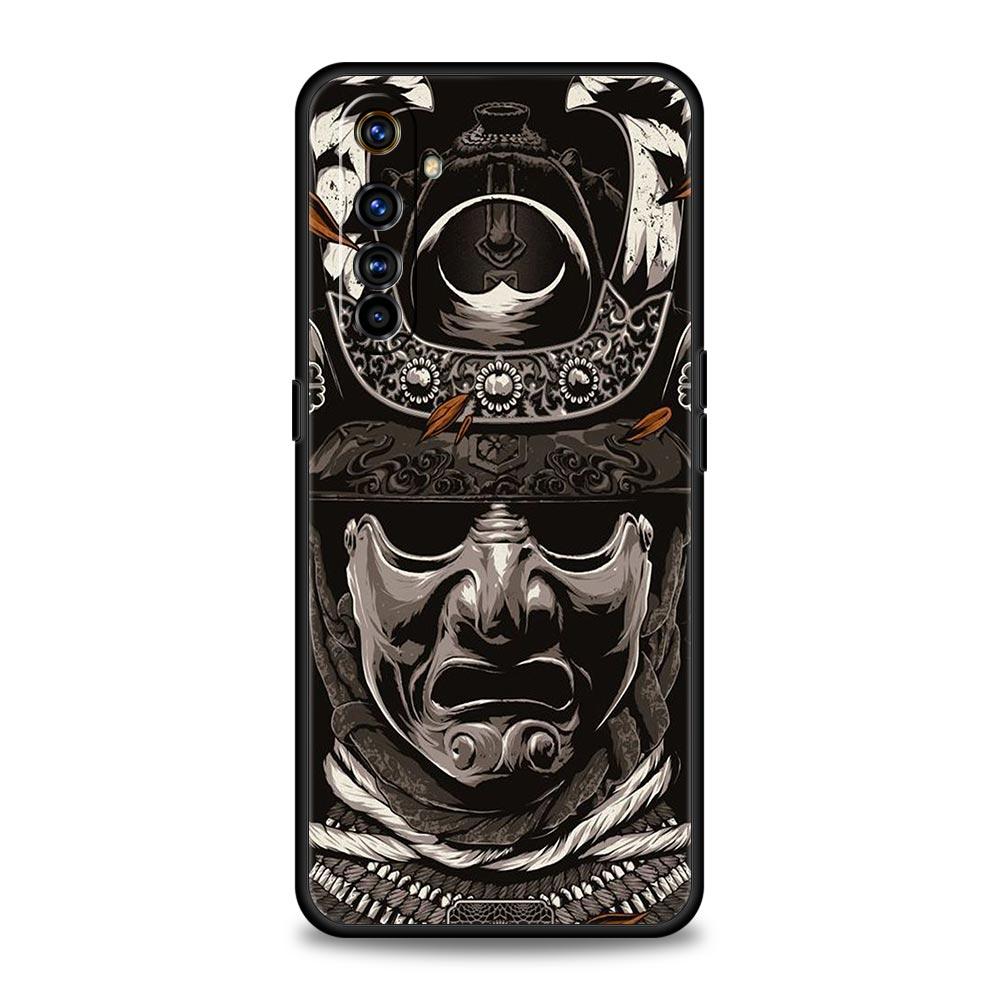 Samurai Hannya Mask Ghost Case For Realme 12 11 10 4G 9 8 5G 7 6 GT5 GT3 GT2 Pro Plus C21 C11 C25 C35 GT Neo 2 3 3T 5 Cover