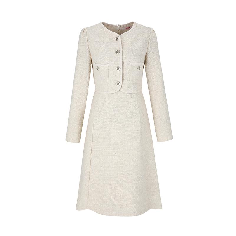 SOUP Contrast Tweed Two-Way Dress (Sz9Opm8)