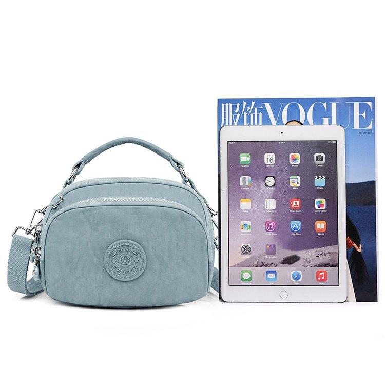 Nylon Women Shoulder Bag Fashion Pure Color Casual Outdoor Tote Bag Zipper Canvas Handbag Messenger Crossbody Bags Phone Pouch