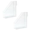 1 Set Clear Acrylic File Storage Rack Sturdy Desktop Document Holder Office Book Stand Organizer for Files Magazines Books