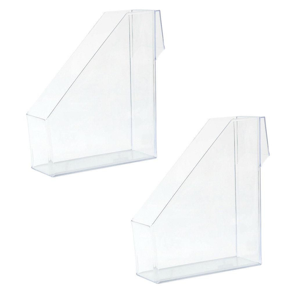 1 Set Clear Acrylic File Storage Rack Sturdy Desktop Document Holder Office Book Stand Organizer for Files Magazines Books